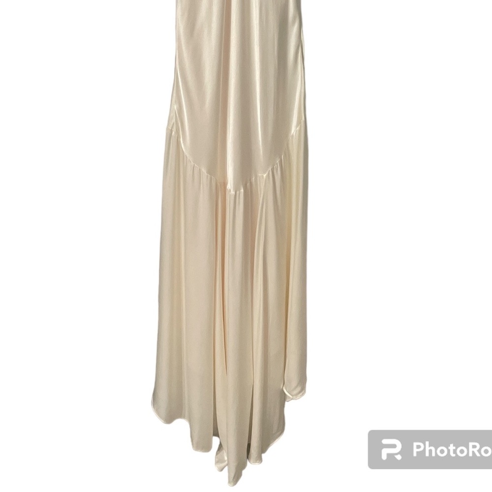 Lulu's Ivory Satin Slip Mermaid Gown - Picture 9 of 16
